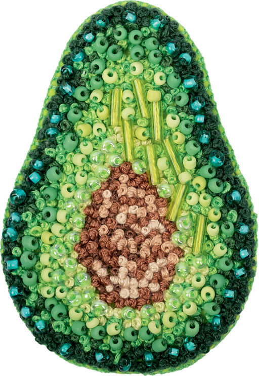 Klart набор для вышивания 10-019 Брошь. Половинка авокадо 4.5 х 6.5 см