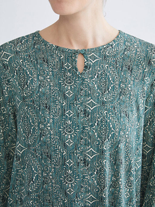 Bisiklet Yaka Desenli Bluz