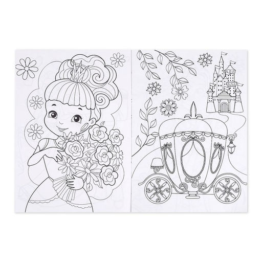 Цена за 3 шт. Раскраска для девочек Принцессы, 16 стр, А4