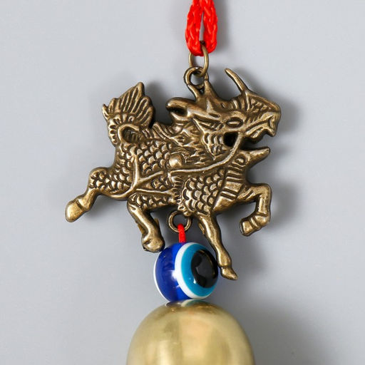 Цена за 10 шт. Колокольчик металл Цилинь (Кирин) 1 колокол 18х4,5х3 см - Simaland фото 2