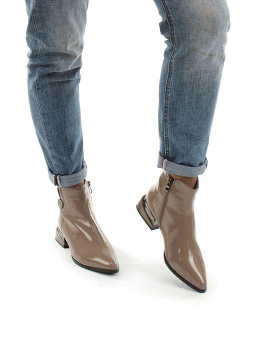 01-PCG265-2 DK.BEIGE Ботинки демисезонные женские (натуральная кожа, байка) - Фабричный китай фото 4