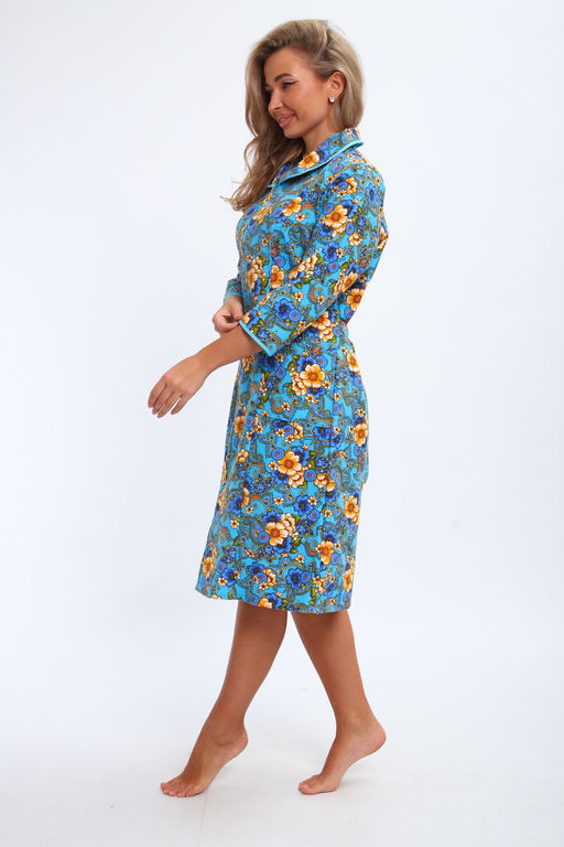 Халат женский из фланели Маша цветы