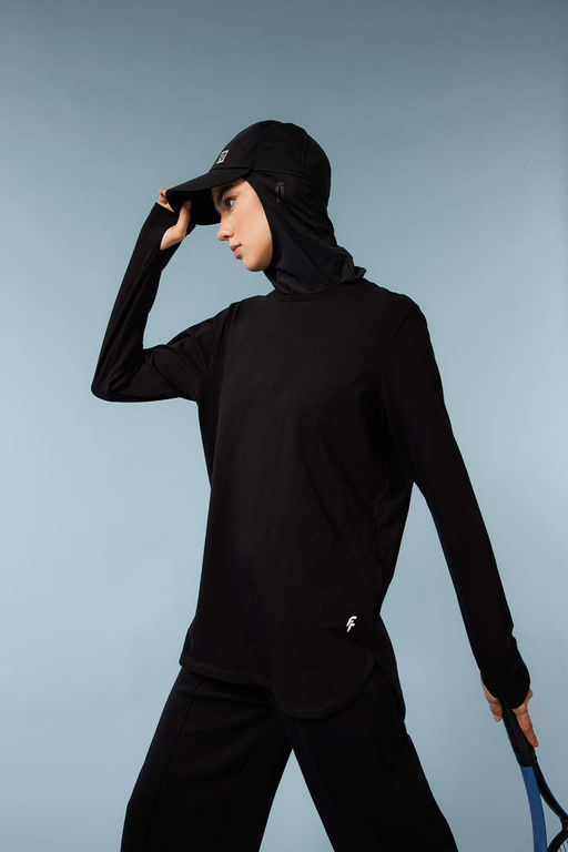 DeFactoFit Длинная футболка с круглым вырезом и длинными рукавами для спортсменов  фото 3