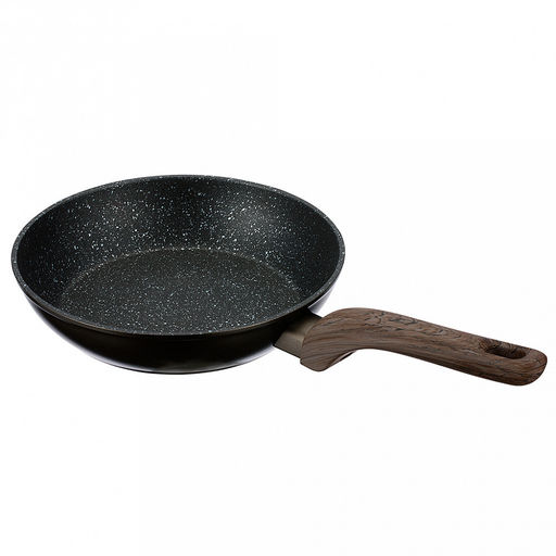 Сковорода с двухслойным антипригарным покрытием Terra д20см, h4,5см, s2,6мм, дно s3,1мм, индукционное дно д14см, кованный алюминий, бакелитовая ручка с покрытием soft-touch, имитирующим текстуру дерева, Regent (Китай) Подходит для всех видов пл - Домашняя мода фото 4