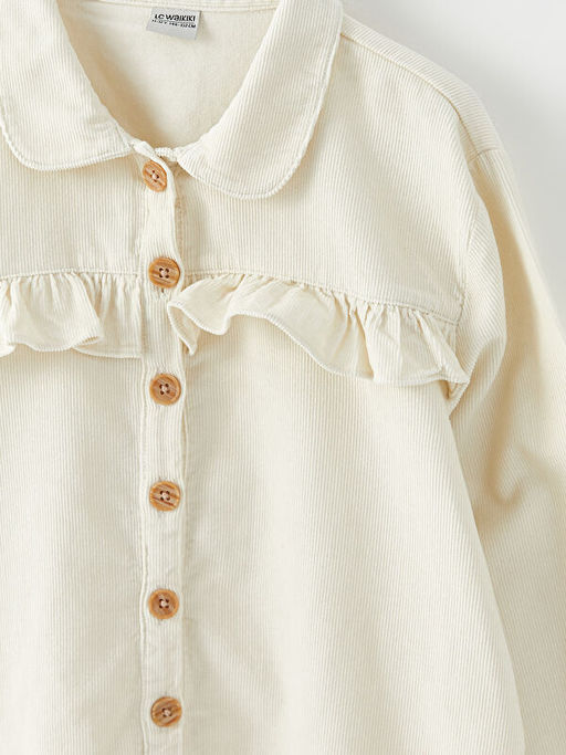 F?rf?r Detayl? Uzun Kollu Kadife K?z ?ocuk G?mlek - Waikiki фото 2