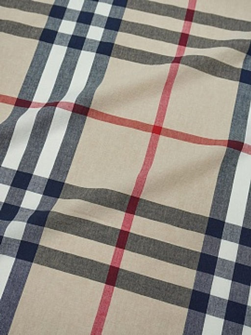 Вареный (стираный) хлопок Крупная клетка Барбери цв.бежево-молочный меланж, ш.2.50м, хл-100%