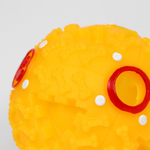 Квакающий мяч для собак большой, жёсткий, 9,5 см, жёлтый - Пижон фото 8