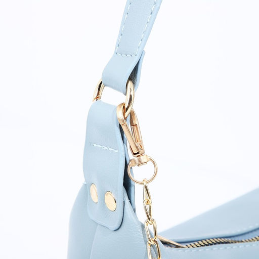 Сумка-багет на молнии, цвет голубой - Simaland фото 5