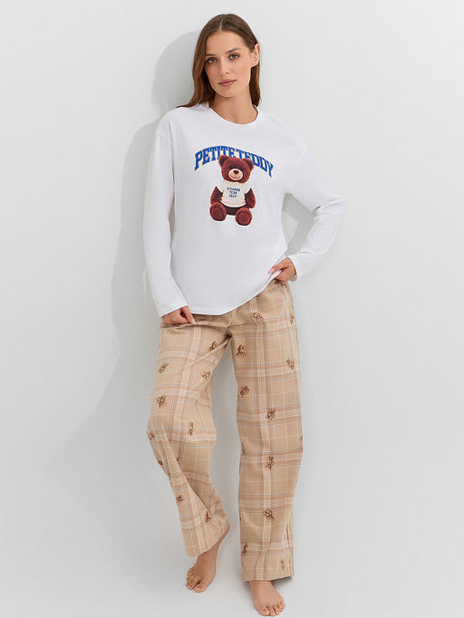 Комплект женский домашний с надписью Petite teddy - Mark formelle фото 9