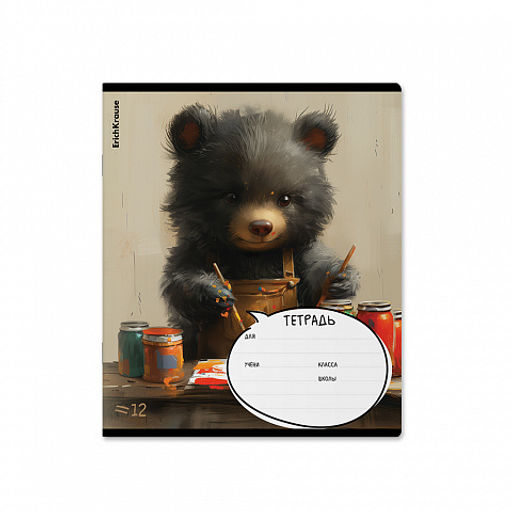 Цена за 10 шт. Тетрадь школьная ученическая ErichKrause Funny Friends, 12 листов, линейка (в плёнке по 10 шт.)_MIX-PACK  фото 7