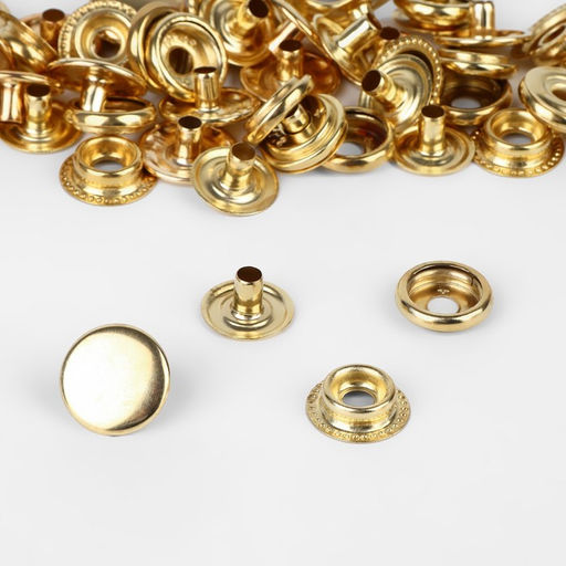 Цена за 20 шт. Кнопка установочная, Омега, d = 15 мм, цвет золотой - Simaland фото 2