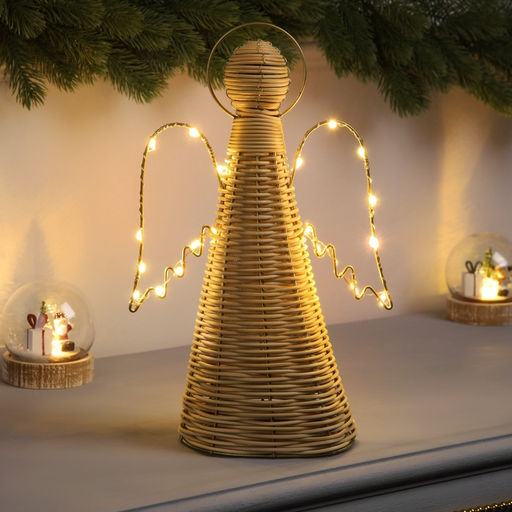 Фигура световая «Ангел плетёный», 32×16×9 см, 20 LED, батарейки ААх2 (не в комплекте), свечение теплое белое