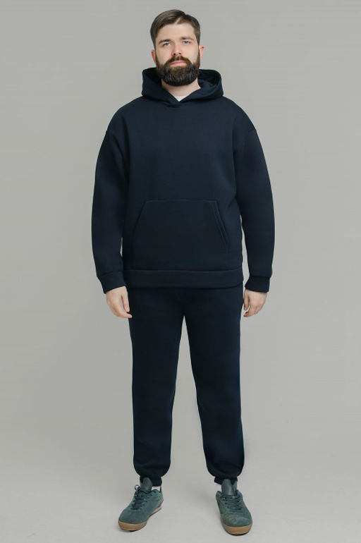 Арт. 69103 Костюм с брюками мужской с начесом 50-56 (4 шт) Цвет:Тёмно-синий - Идеал фото 3