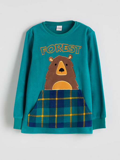 Bisiklet Yaka Polar Erkek ?ocuk Pijama Tak?m?