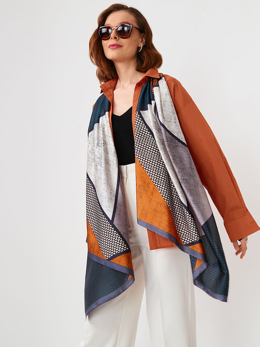 Большой, мягкий, тонкий и очень нежный двусторонний палантин с рисунком - Tantino фото 6