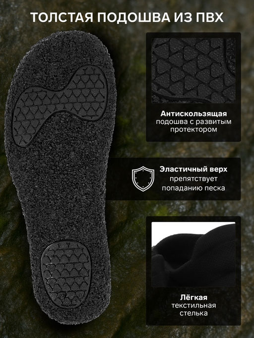 Аквашузы ONLYTOP Black Stone, р. 39-40