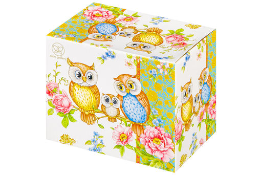 Чайник 380 мл 17*10*12 см "Совушки" фарфор NEW BONE CHINA