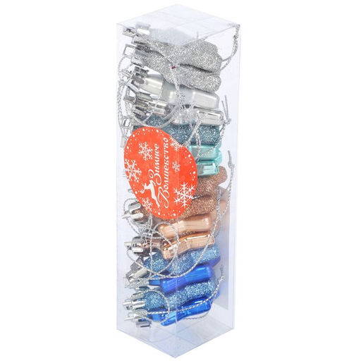 Цена за 2 шт. Ёлочные игрушки 15 шт. «Зимнее волшебство. Звёздочки ассорти» пластик, 3.5 см