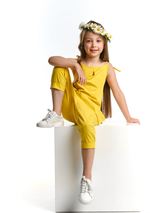 Комбинезон для девочки UD 7194 горчичный - Mini maxi фото 4