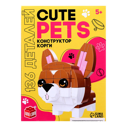 Конструктор Cute pets, Корги, 136 деталей - Unicon фото 3