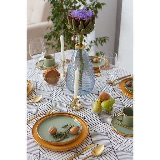 Набор Доляна скатерть 145х200см/салфетки 40х40см 4шт, Тренд бел, 100%пэ, рогожка 200 гр/м  фото 5