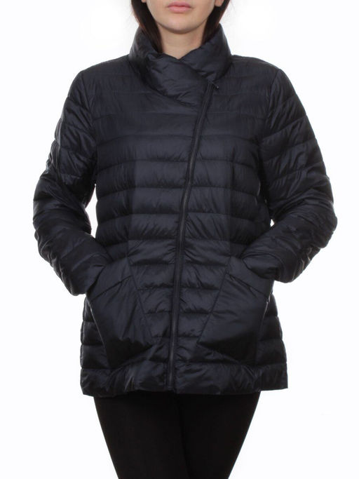K-635 DK. BLUE Куртка демисезонная стеганая женская (70 гр. холлофайбер) - Фабричный китай фото 3