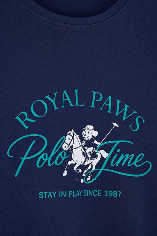 Lacivert Regular Slogan Homewear Pijama Tak_m_ TMNAW27PT00010 - Trendyolmilla фото 2