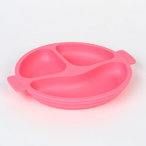 Тарелка детская 3 секции, удобные ручки, Крошка Я, 22,5х19,5х3, розовый  фото 2