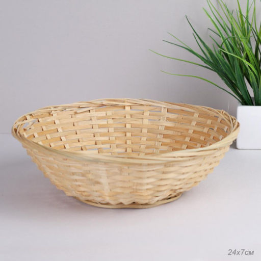 Корзина плетеная 26x8 см / GN295-4 /уп 400/ - ГалеонТрейд фото 2