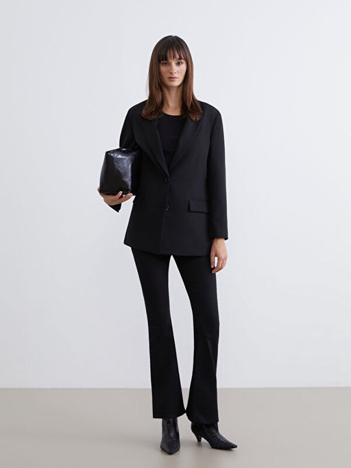 Krep Kad?n Blazer Ceket