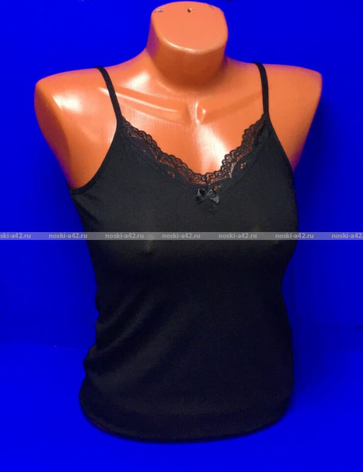 Цена за 1 шт. Майки женские Miss Emma Турция Бретели ЧЕРНЫЕ код 124,128, 512,120