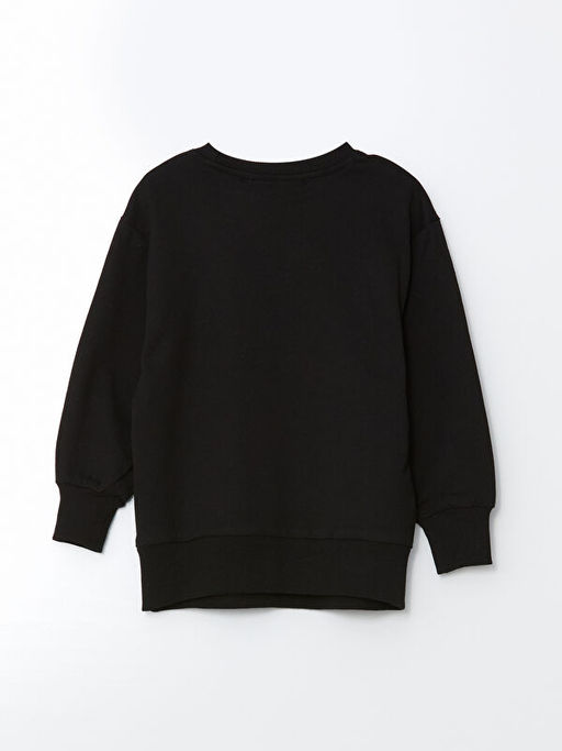 Bisiklet Yaka Bask?l? Erkek Bebek Sweatshirt