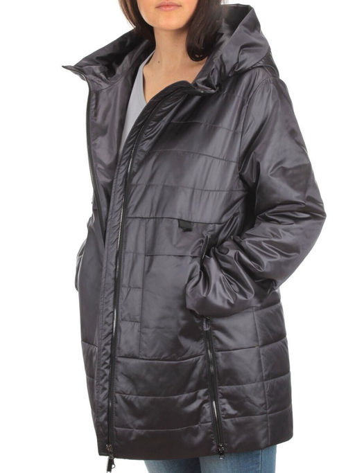 BM-1058 DK. GRAY Куртка демисезонная женская АЛИСА (100 гр. синтепон) - Фабричный китай фото 9