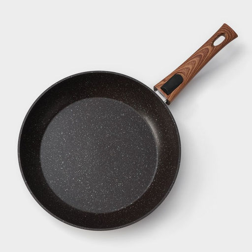 Сковорода Magistro Granit, d=28 см, кованый алюминий, съёмная ручка soft-touch, антипригарное покрытие, индукция, чёрная фото 3