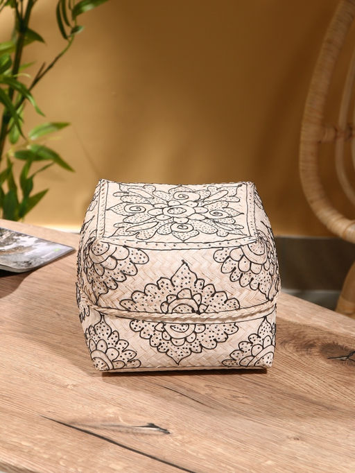 Корзинка плетёная «Бонтанг», 19×19×14 см, бамбук, светлая