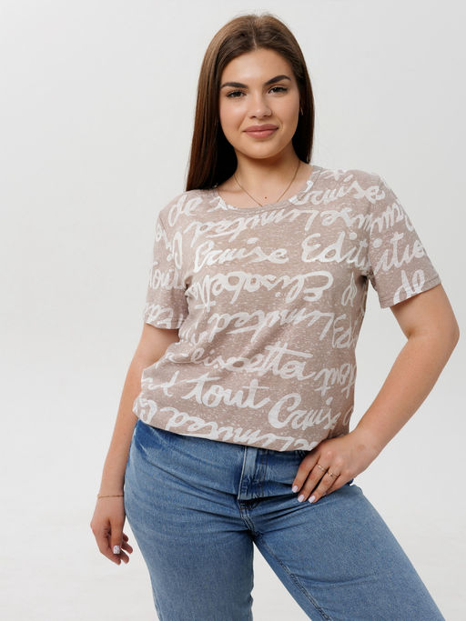 Футболка женская Ф-48 (деворе) Хаки