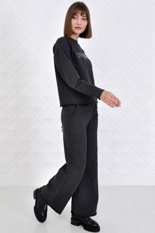 Арт. 2342 Костюм с брюками женский 42-50 (5 шт) Цвет:верх- антрацит, низ- антрацит - Калинка фото 9