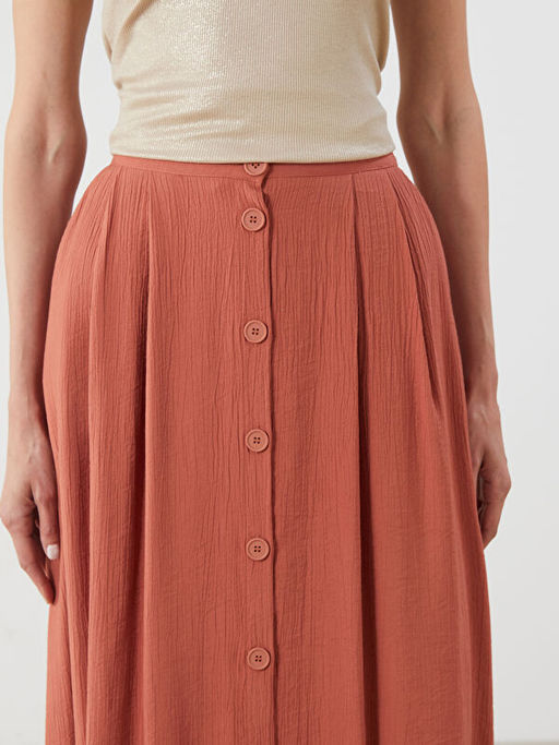 Beli Lastikli Dokulu Pileli Etek