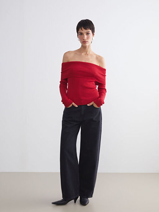 Kay?k Yaka Kad?n Triko Kazak