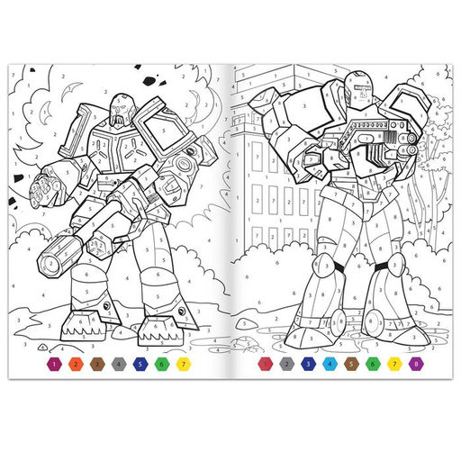 Раскраска по номерам Атака роботов, 16 стр., формат А4 - Буква-ленд фото 2