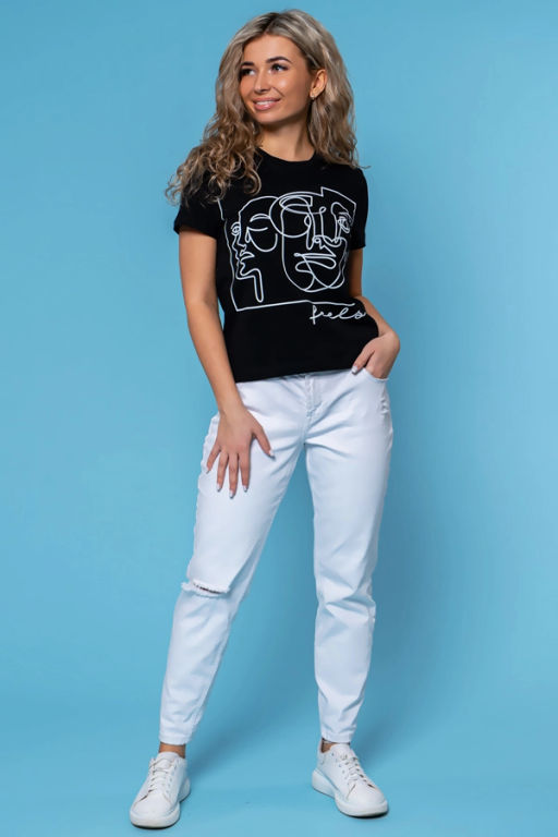 Футболка женская, цвет черный