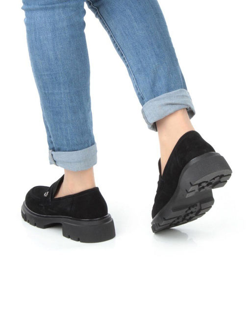 01-C1819-2 BLACK Ботинки демисезонные женские (натуральная замша)