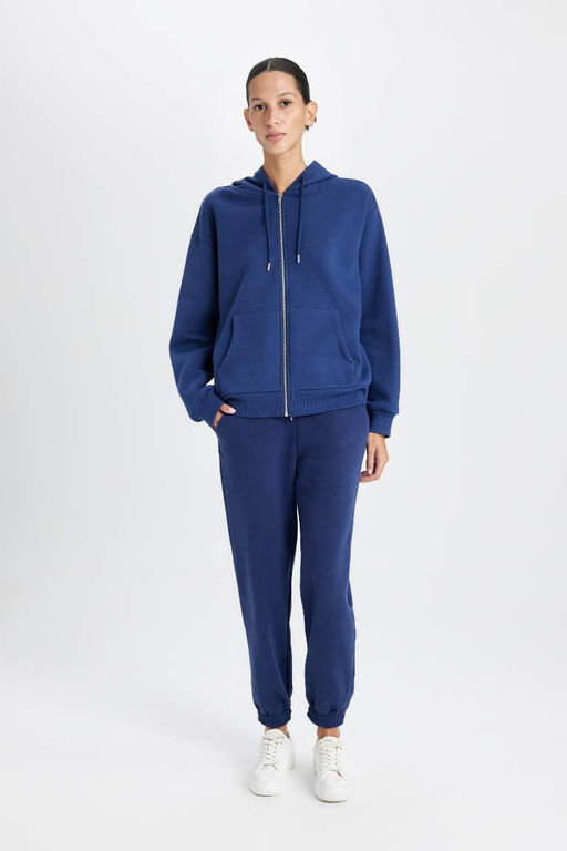 Кардиган с капюшоном и толстой молнией Relax Fit - Defacto фото 2