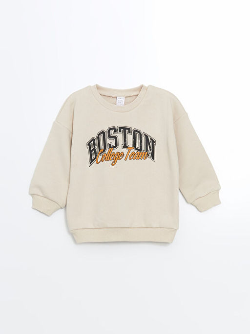 Bisiklet Yaka Bask?l? Erkek Bebek Sweatshirt ve E?ofman Alt 2li Tak?m - Waikiki фото 2