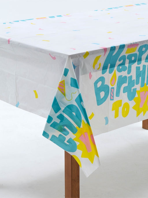 Скатерть одноразовая «С днем рождения», 137×183 см