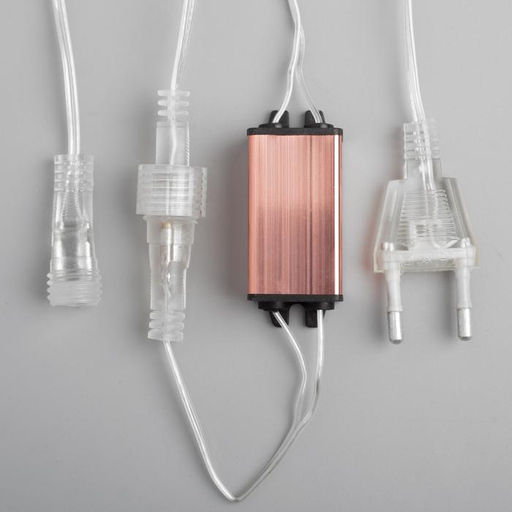Гирлянда «Сосульки рифленые» 2.5 × 0.3 м, IP65, прозрачная нить, 192 LED, свечение тёплое белое с эффектом стекания, 12 В