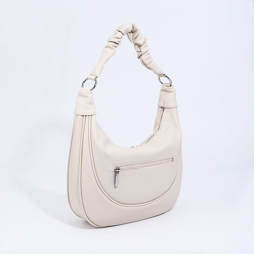 Сумка-мешок на молнии, наружный карман, длинный ремень, цвет светло-бежевый - Simaland фото 2