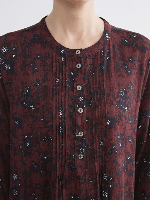 Hakim Yaka Desenli A Kesim Elbise