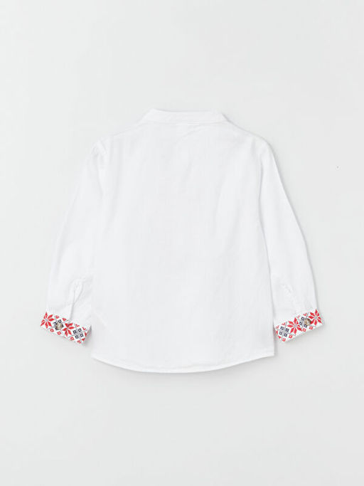 Bask?l? Uzun Kollu Erkek Bebek G?mlek - Waikiki фото 3