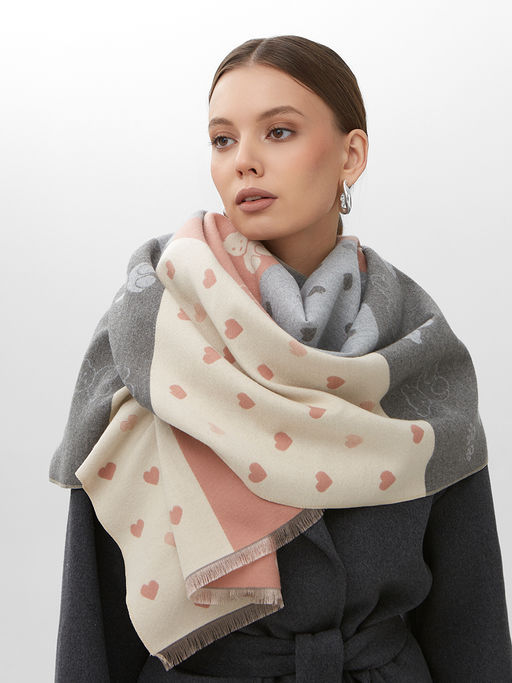 в составе ШЕРСТЬ и КАШЕМИР Большой, мягкий, теплый двусторонний палантин - Tantino фото 5